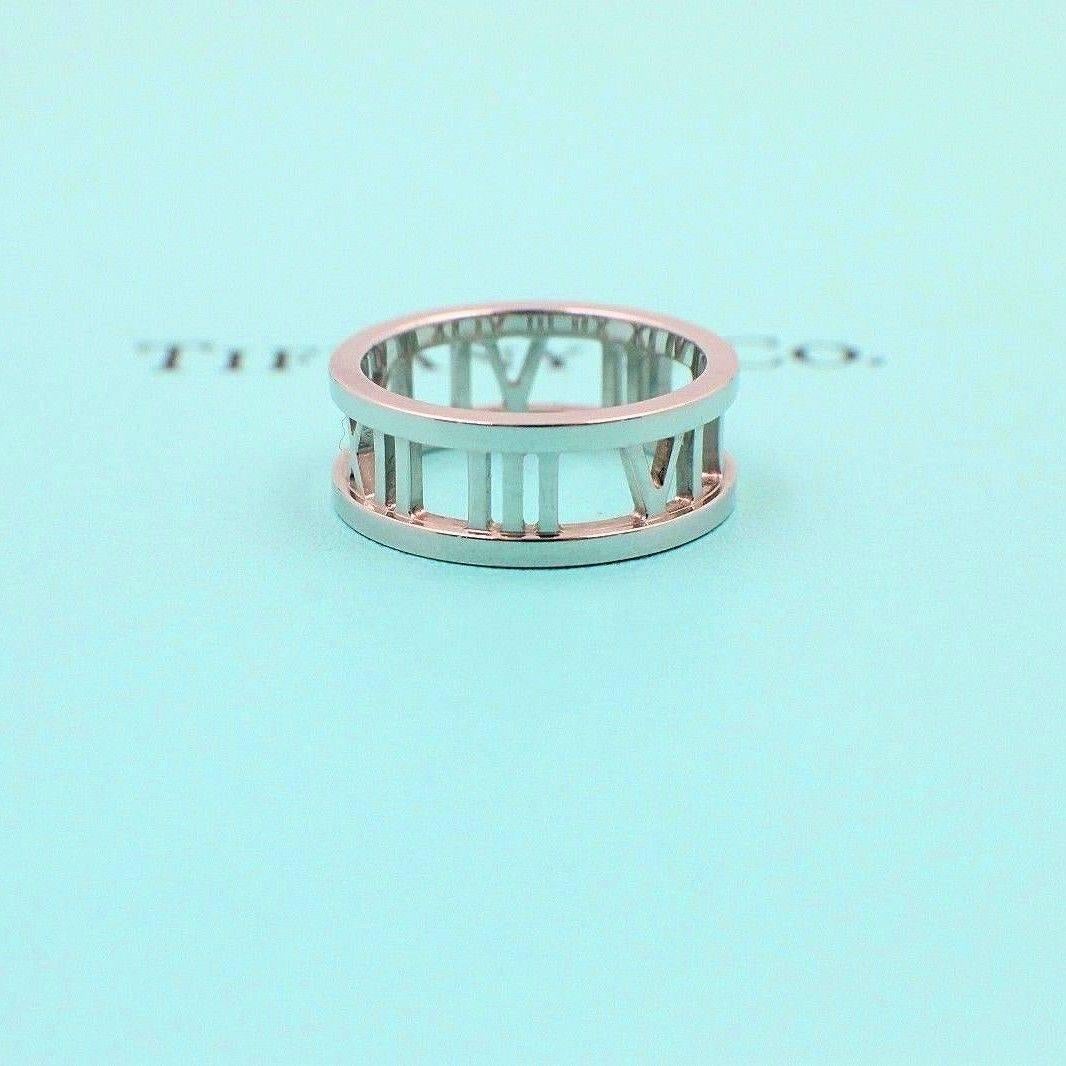 Tiffany & Co. Atlas Open Band Ring in 18 Karat White Gold In Excellent Condition In San Diego, CA