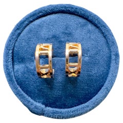 Tiffany & Co Atlas Open Hoop 18k Rose Gold Earrings