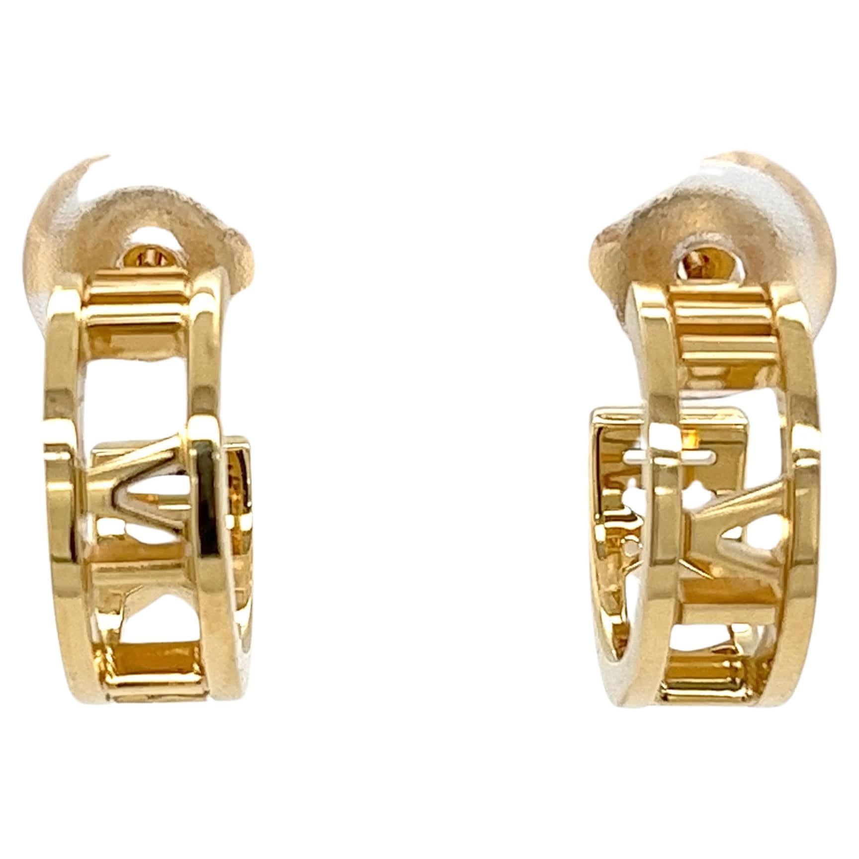 Tiffany & Co Atlas Open Hoop Earrings Set In 18ct Yellow Gold For Sale