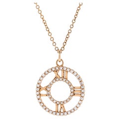 Tiffany & Co. Atlas Open Medallion Pendant Necklace 18k Rose Gold
