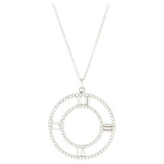 Tiffany & Co. Atlas Open Medallion Pendant Necklace 18K White Gold