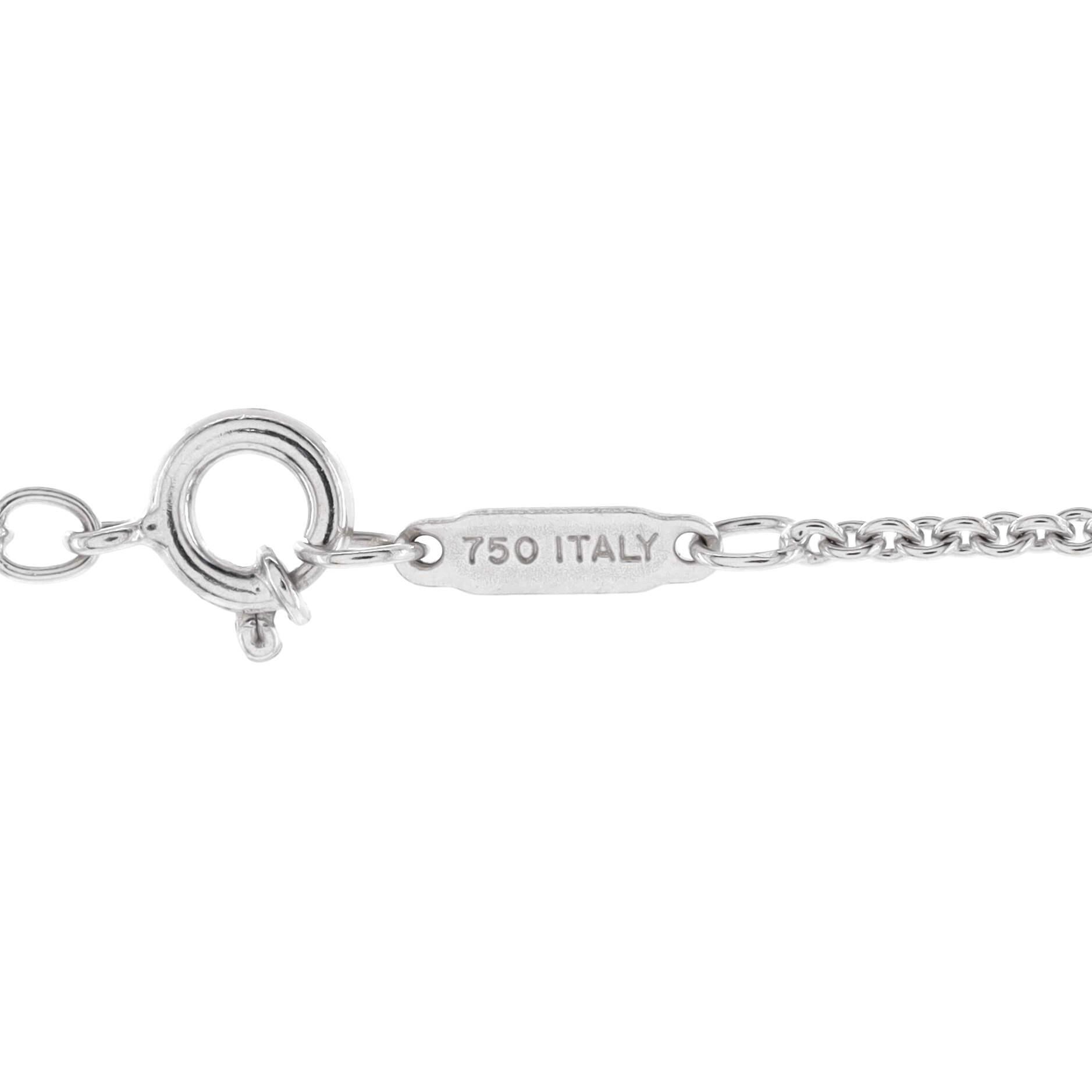 Tiffany & Co. Atlas Halskette mit offenem Medaillon-Anhänger aus 18 Karat Weißgold mit Diamanten für Damen oder Herren