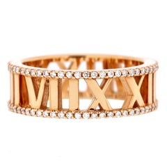 Tiffany & Co. Atlas Open Ring 18K Rose Gold with Diamond 7mm