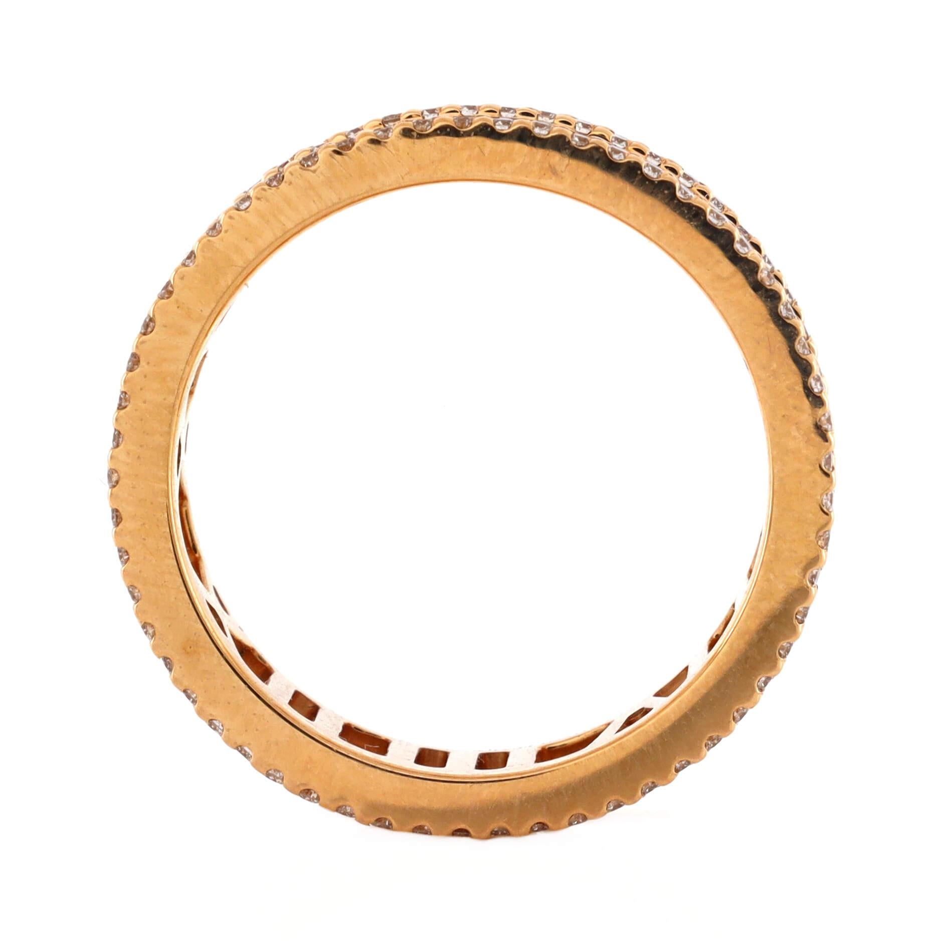 Tiffany & Co. Atlas Open Ring 18k Rose Gold with Diamond In Good Condition In New York, NY