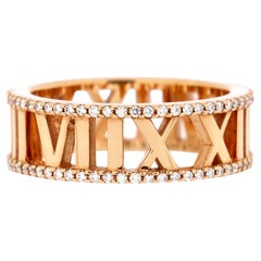 Tiffany & Co. Bague Atlas ouverte en or rose 18 carats avec diamants de 7 mm