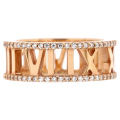Tiffany & Co. Bague Atlas ouverte en or rose 18 carats avec diamants de 7 mm