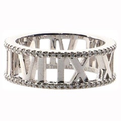 Tiffany & Co. Atlas Open Ring 18K White Gold and Diamonds