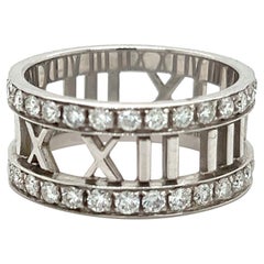 Tiffany & Co. Atlas Open Work Diamond 18k White Gold Ring