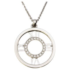 Tiffany & Co. Atlas Pendant Necklace with Diamonds in 18 Karat White Gold 2003