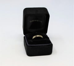 Tiffany & Co. Atlas Pierced Band Ring with Diamonds 18 Karat Yellow Gold
