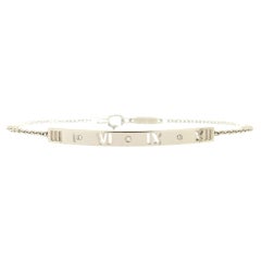 Tiffany & Co. Atlas Pierced Bar Chain Bracelet 18k White Gold with Diamonds