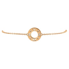 Tiffany & Co. Atlas Pierced Chain Bracelet 18k Rose Gold with Diamonds