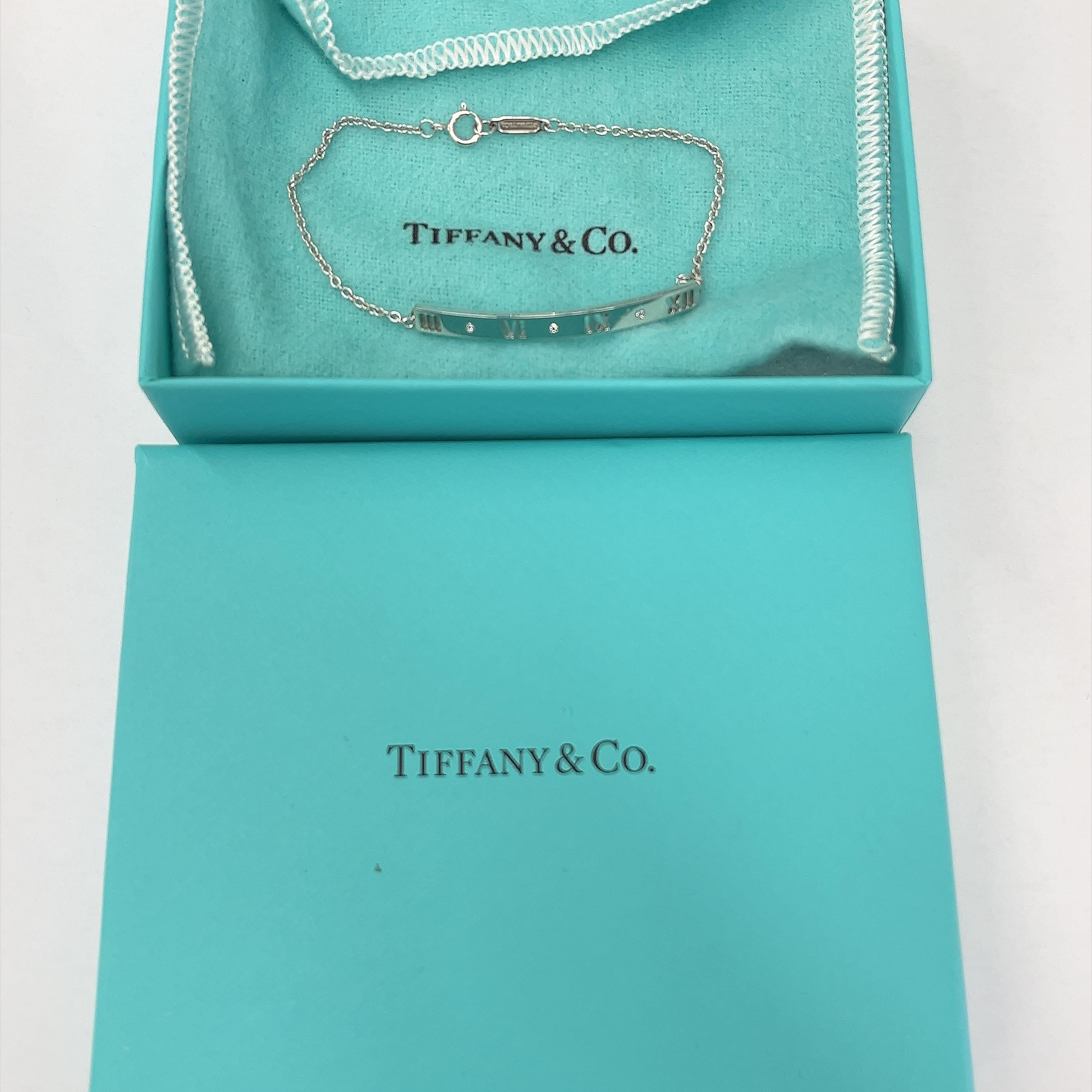 Tiffany & Co Atlas-Armband aus 18 Karat Weißgold mit durchbrochenem Diamanten 4
