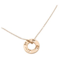 Tiffany & Co. Collier pendentif Atlas percé de diamants & en or rose 18k