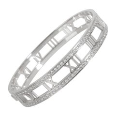 Tiffany & Co. Atlas Pierced Diamond Bangle in 18K White Gold 1.50 CTW