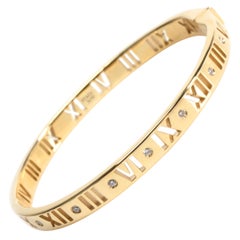 Tiffany & Co. Atlas Pierced Hinged Diamond Bracelet in 18 Karat Yellow Gold