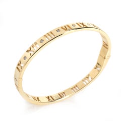 Tiffany & Co. Atlas Pierced Hinged Diamond Bracelet in 18 Karat Yellow Gold