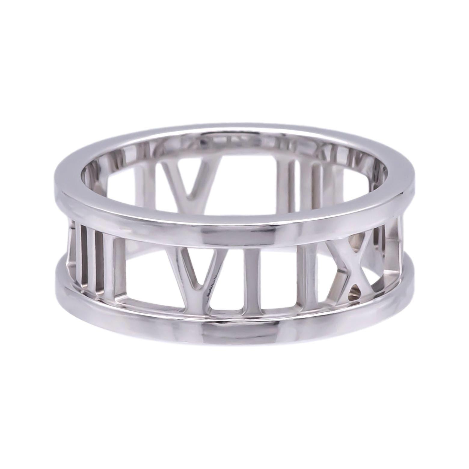 Tiffany & Co. Atlas Ring in 18K Weißgold ( 2003 ) - Größe 6 im Angebot 4