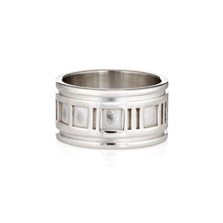 Tiffany and Co. Atlas Ring circa 1995 Vintage Sterling Silver Wide Band ...
