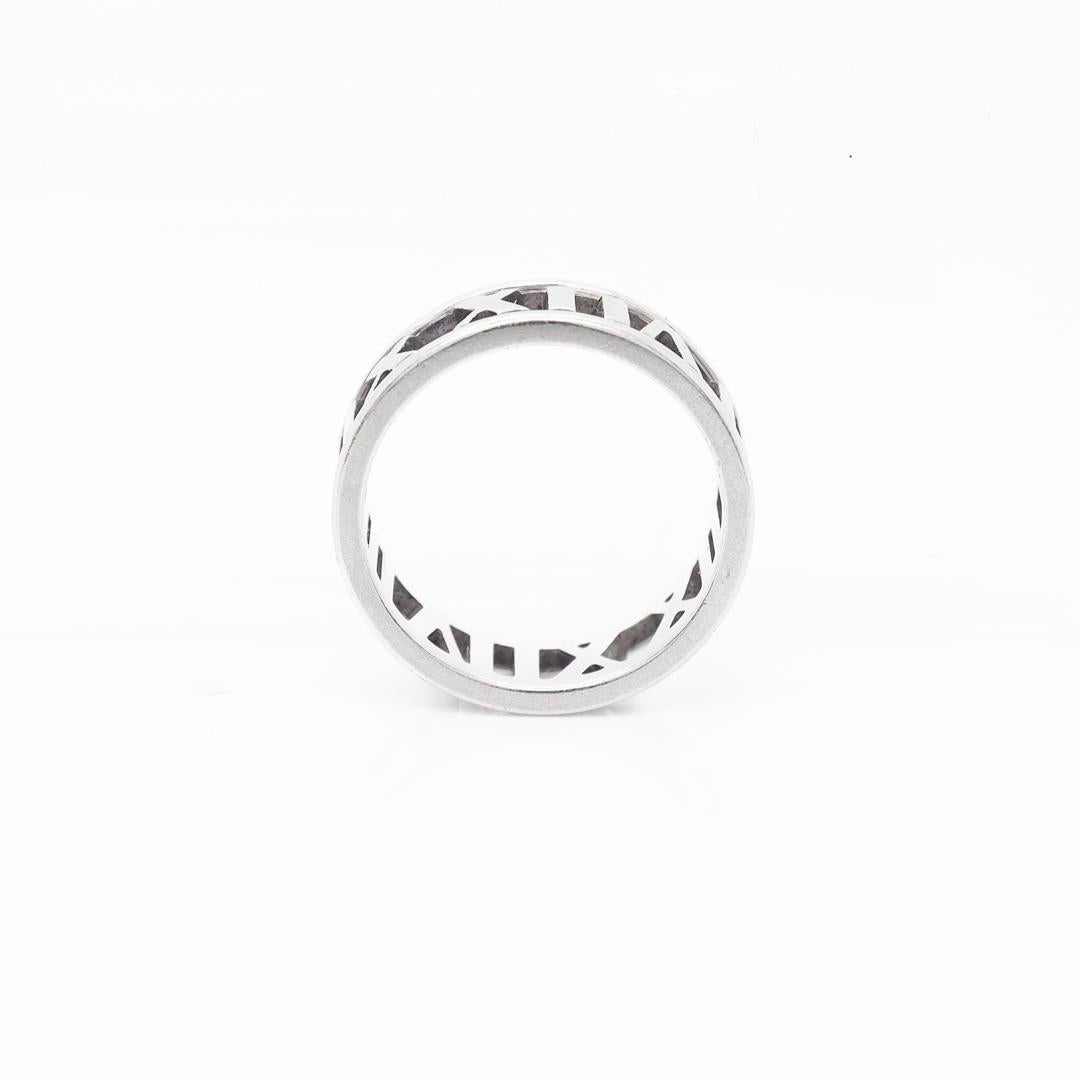 Tiffany & Co. Atlas Ring mit römischen Ziffern aus Sterlingsilber für Damen oder Herren im Angebot