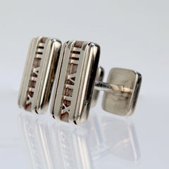 Tiffany & Co. Atlas Roman Numeral Sterling Silver Cufflinks