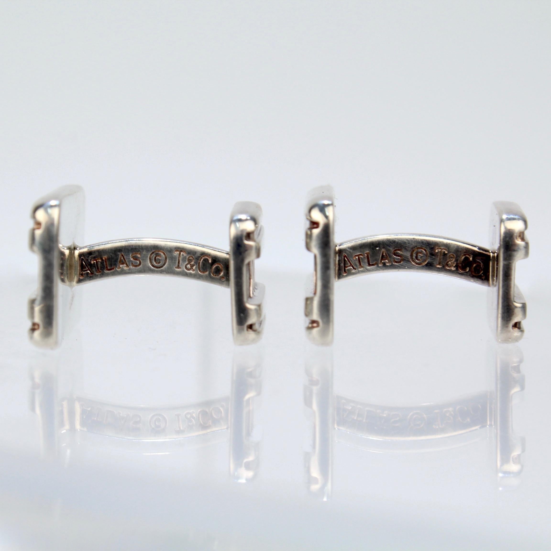 Tiffany & Co. Atlas Roman Numeral Sterling Silver Cufflinks For Sale 1