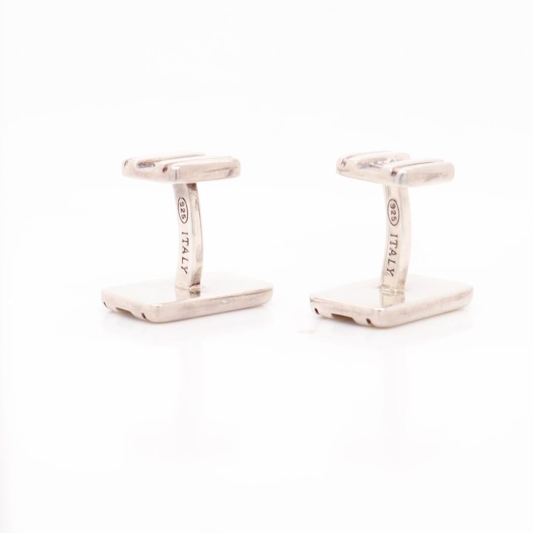 Tiffany & Co. Atlas Roman Numeral Sterling Silver Cufflinks For Sale 4