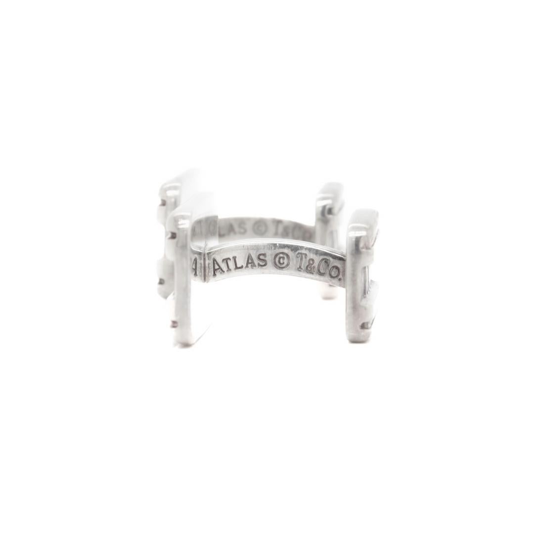 Tiffany & Co. Atlas Manschettenknöpfe mit römischen Ziffern aus Sterlingsilber im Angebot 1