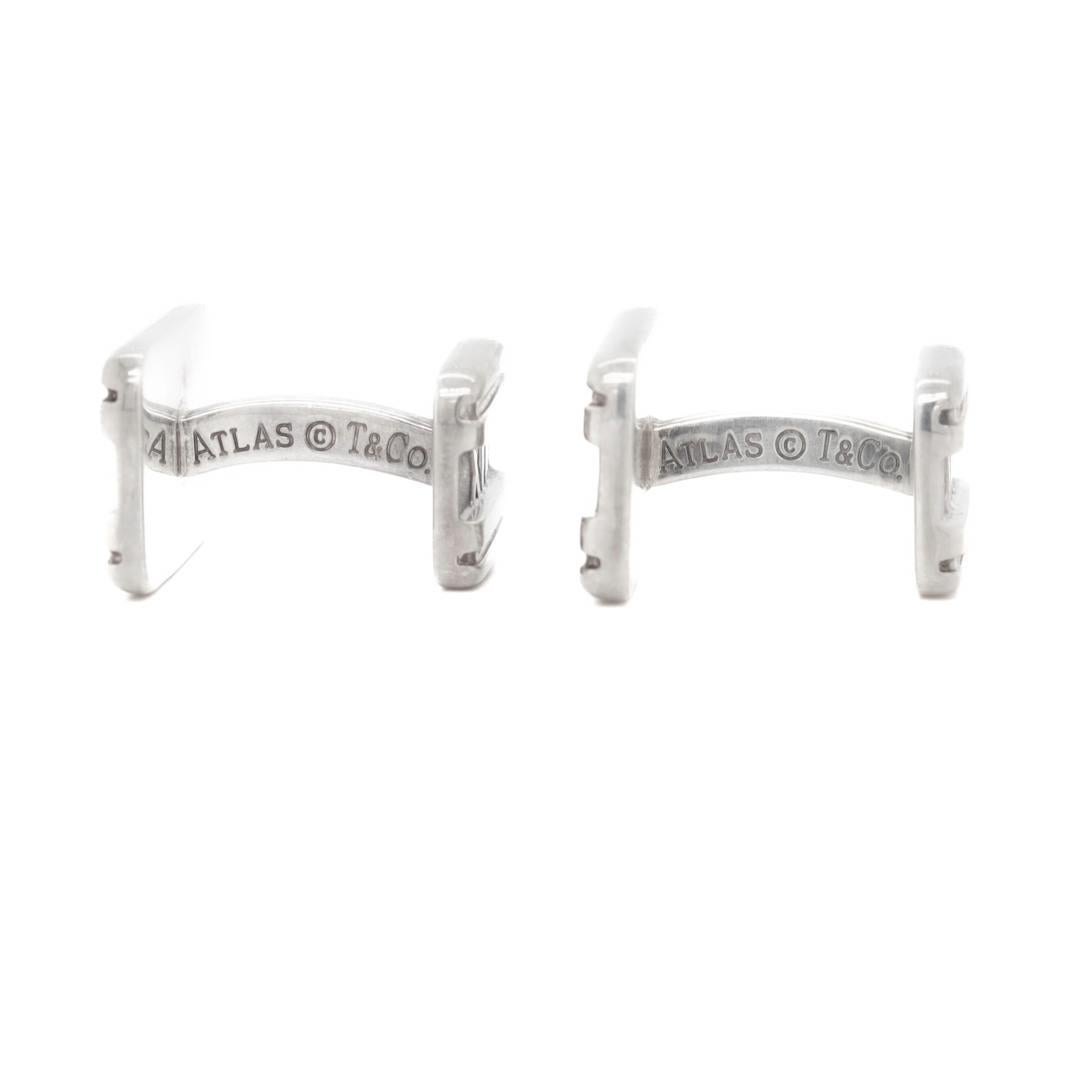 Tiffany & Co. Atlas Roman Numeral Sterling Silver Cufflinks For Sale 2
