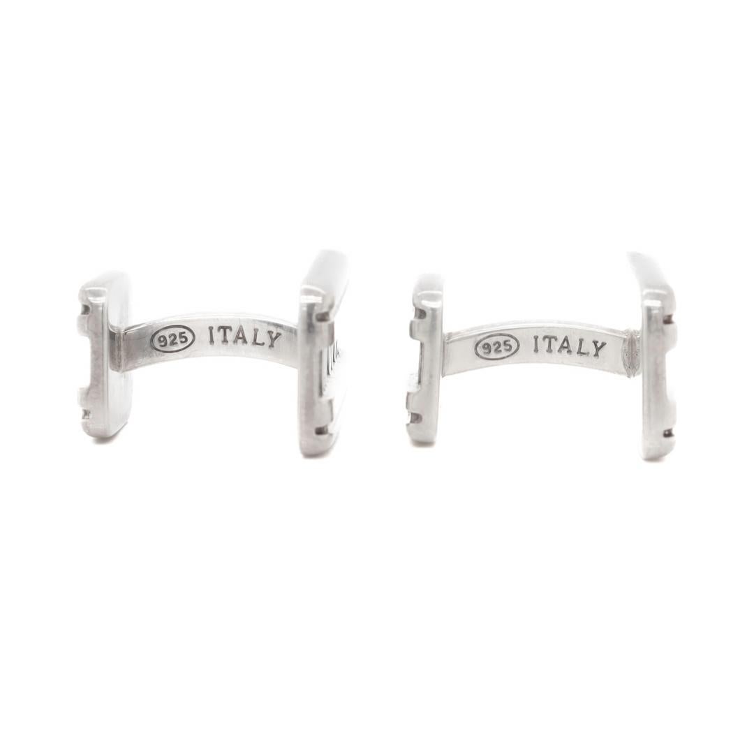 Tiffany & Co. Atlas Manschettenknöpfe mit römischen Ziffern aus Sterlingsilber im Angebot 4