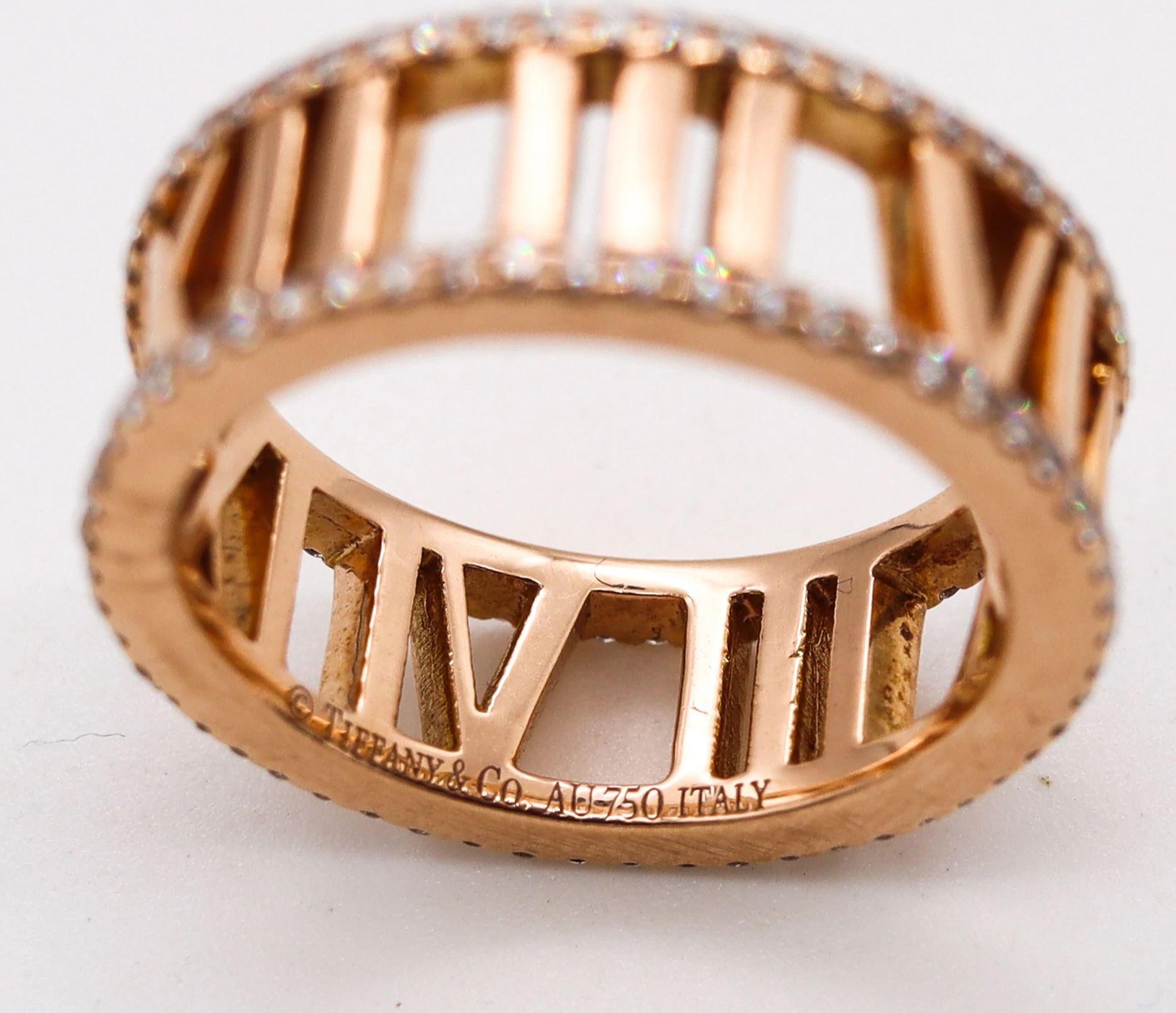 Modern Tiffany & Co. Atlas Roman Numerals Eternity Ring 18Kt Yellow Gold withVS Diamond