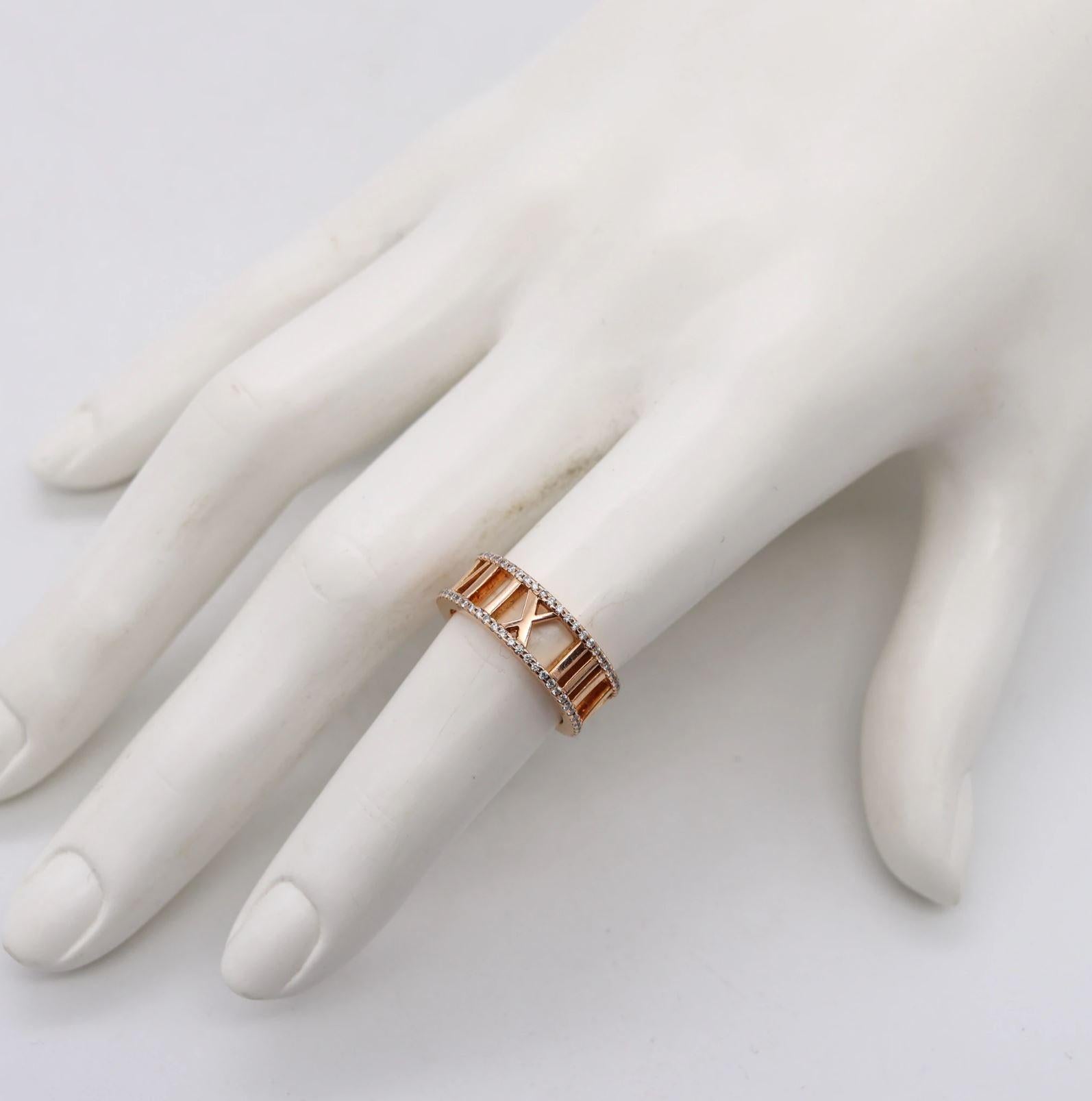 Women's or Men's Tiffany & Co. Atlas Roman Numerals Eternity Ring 18Kt Yellow Gold withVS Diamond