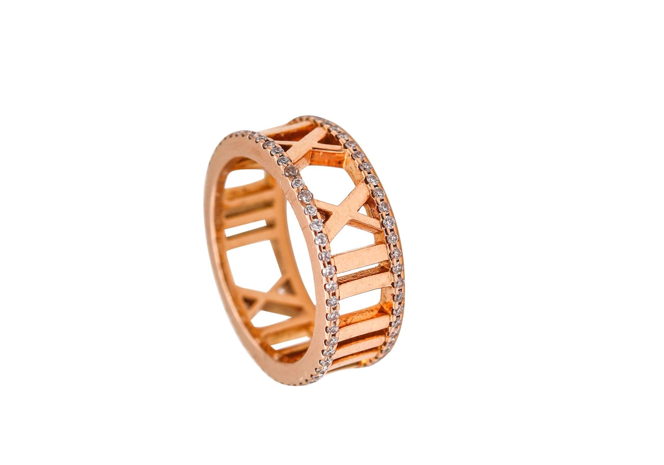 Tiffany & Co. Atlas Roman Numerals Eternity Ring 18Kt Yellow Gold withVS Diamond 2