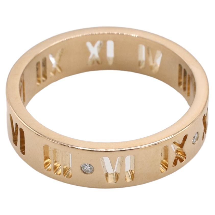 Modern Tiffany & Co. Atlas Rose Gold Natural Diamond Pierced Band Ring