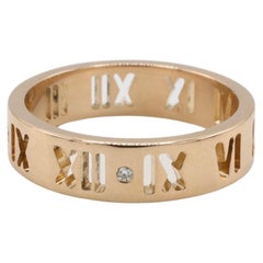 Tiffany & Co. Atlas Rose Gold Natural Diamond Pierced Band Ring