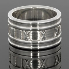 Tiffany & Co. Atlas Sterling Silver Wide Band Ring
