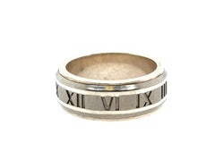 Tiffany & Co Atlas Wedding Band Ring Sterling Silver Mens 8.5mm Size 9.25