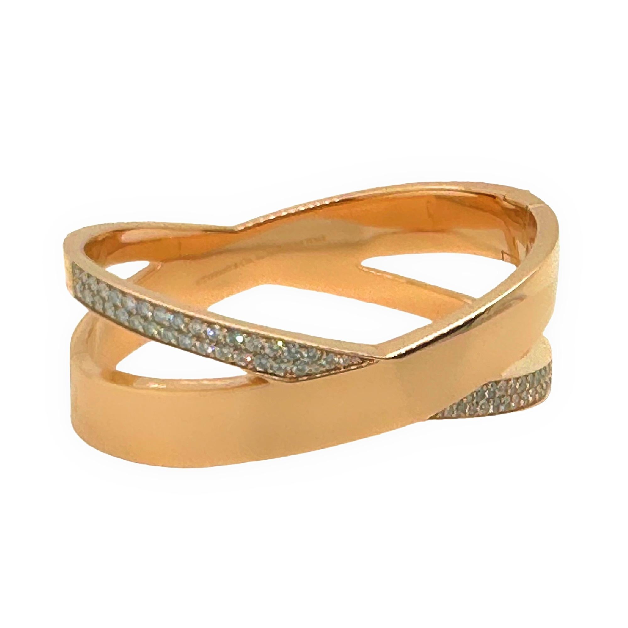 Tiffany & Co. Bracelet jonc Atlas large en or rose 18 carats avec diamants de 2,27 carats Pour femmes en vente