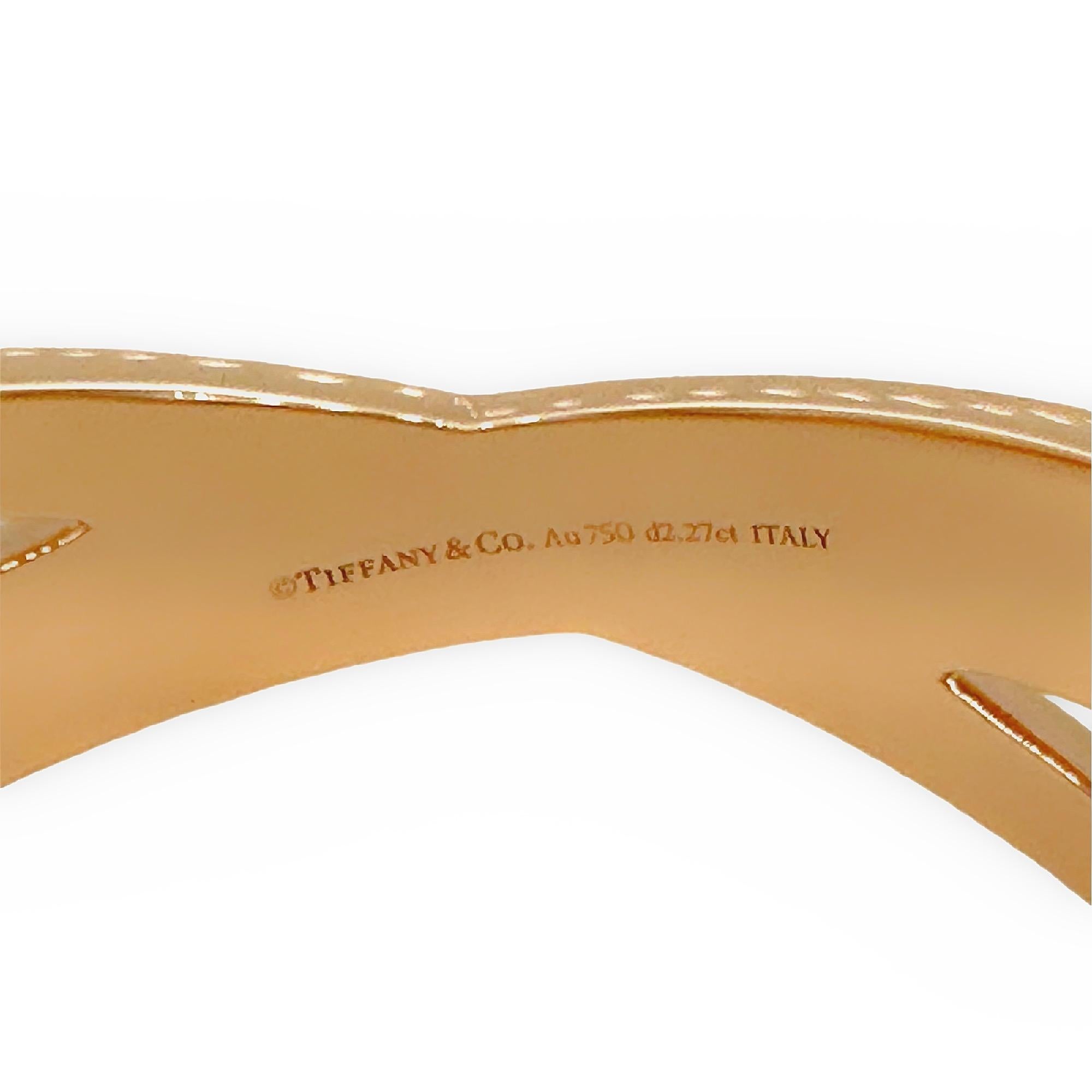 Tiffany & Co. Atlas Wide X 2.27 tcw Diamond Bangle Bracelet 18kt Rose Gold In Excellent Condition For Sale In San Diego, CA