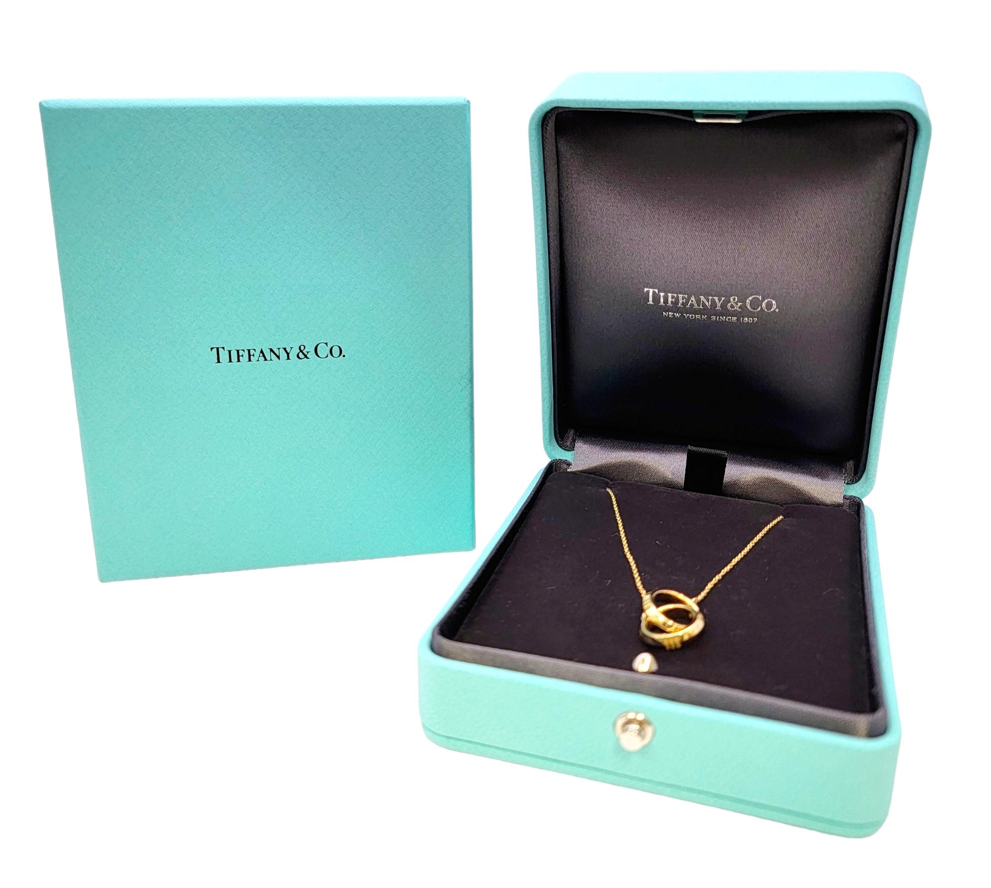 Tiffany & Co. Atlas X Closed Interlocking Pendant Necklace 18 Karat Yellow Gold 5