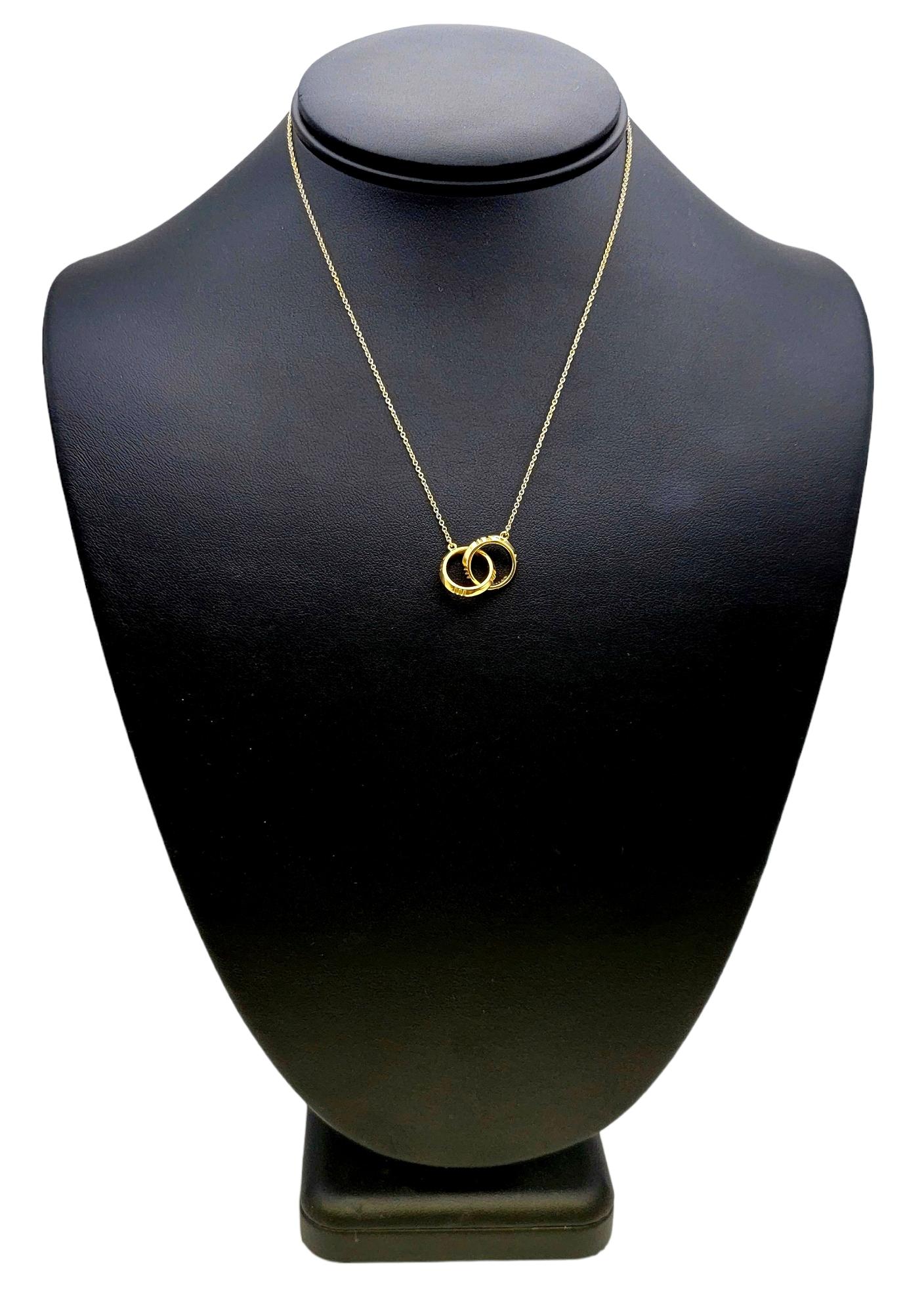 Tiffany & Co. Atlas X Closed Interlocking Pendant Necklace 18 Karat Yellow Gold 9