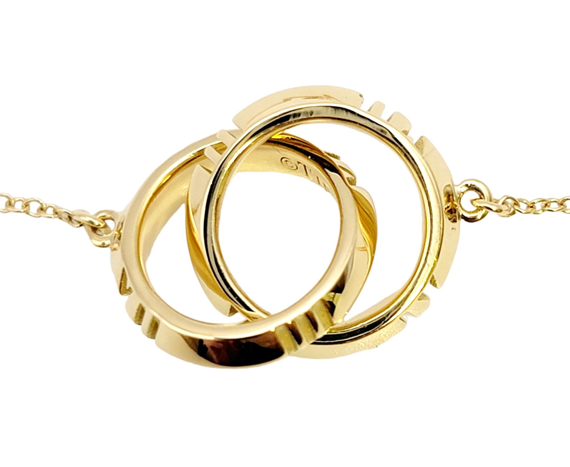 Tiffany & Co. Atlas X Closed Interlocking Pendant Necklace 18 Karat Yellow Gold 1