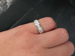 Tiffany & Co. Atlas X Diamond Wedding Band Ring in 18k White Gold