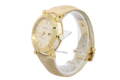 Tiffany & Co. Atlas Yellow Gold Automatic Date Watch with Beige Leather Strap