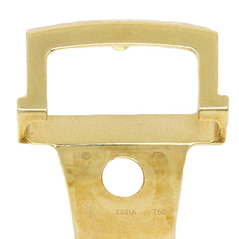 Tiffany & Co. Atlas Yellow Gold Automatic Date Watch with Beige Leather Strap For Sale 2