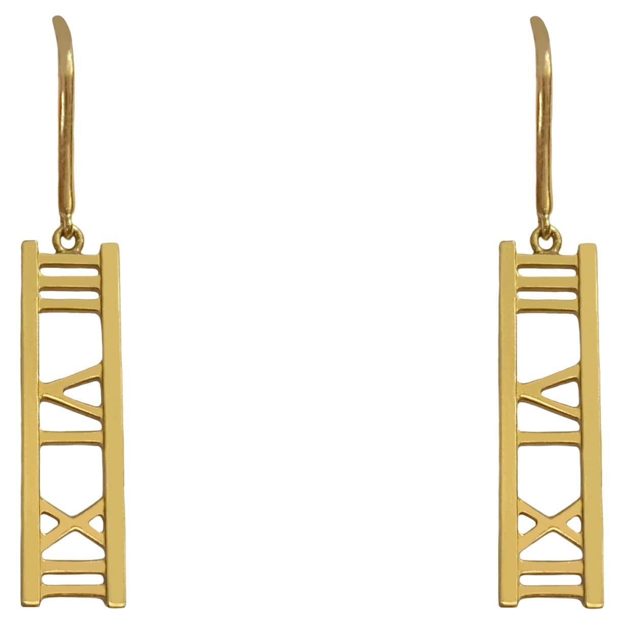 Tiffany 
Co Atlas Yellow Gold Earrings