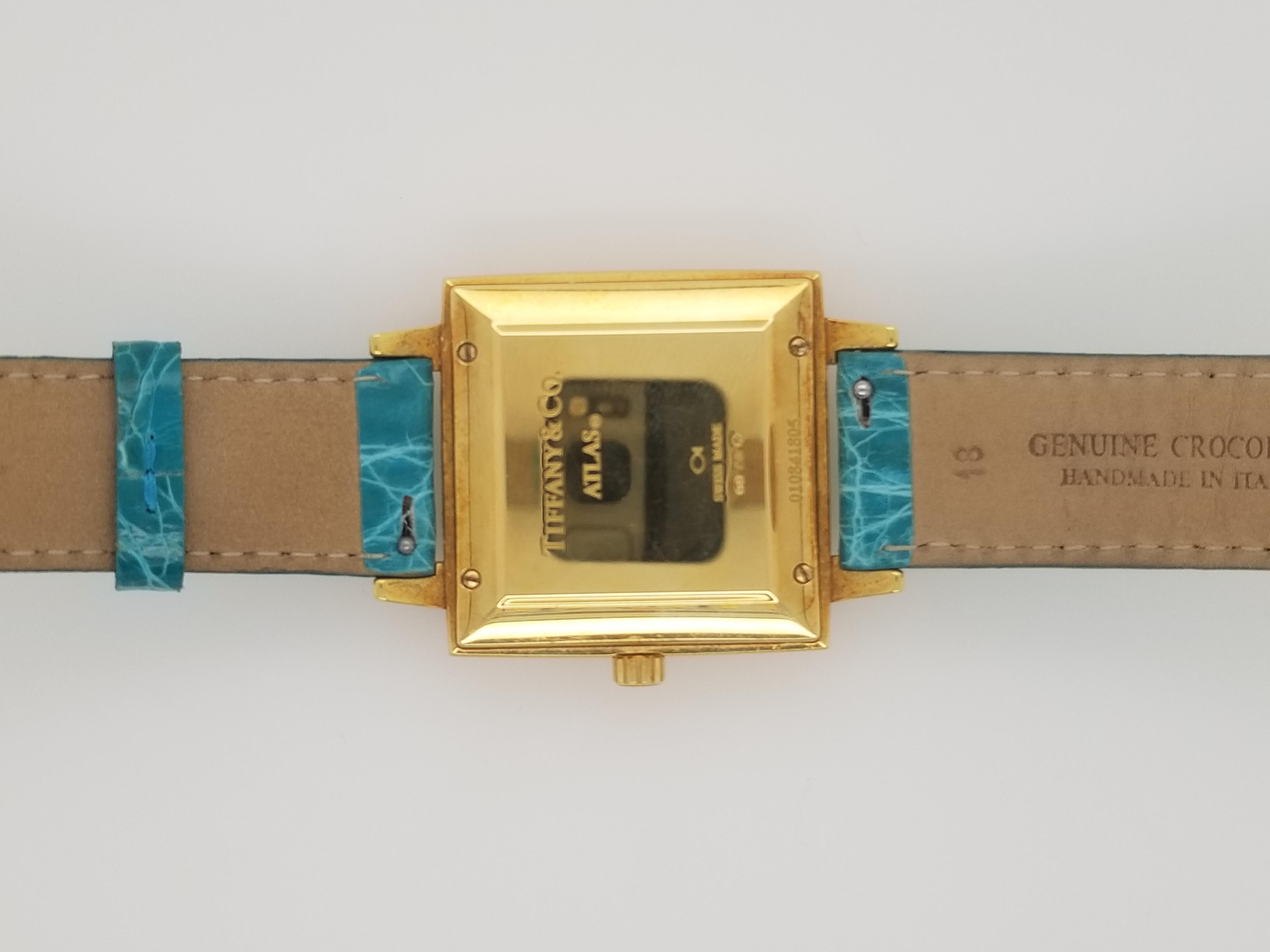 Tiffany & Co. Atlas Yellow Gold Luxury Watch In Good Condition In Columbia, MO