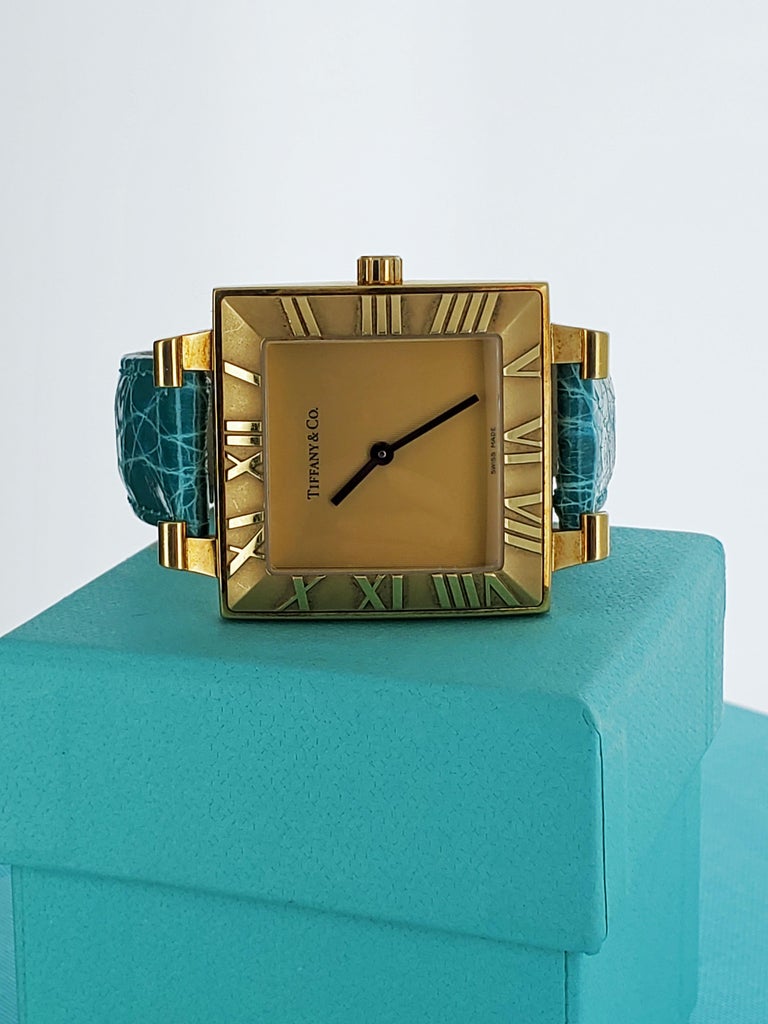 Tiffany and Co. Atlas Yellow Gold Luxury Watch at 1stDibs tiffany