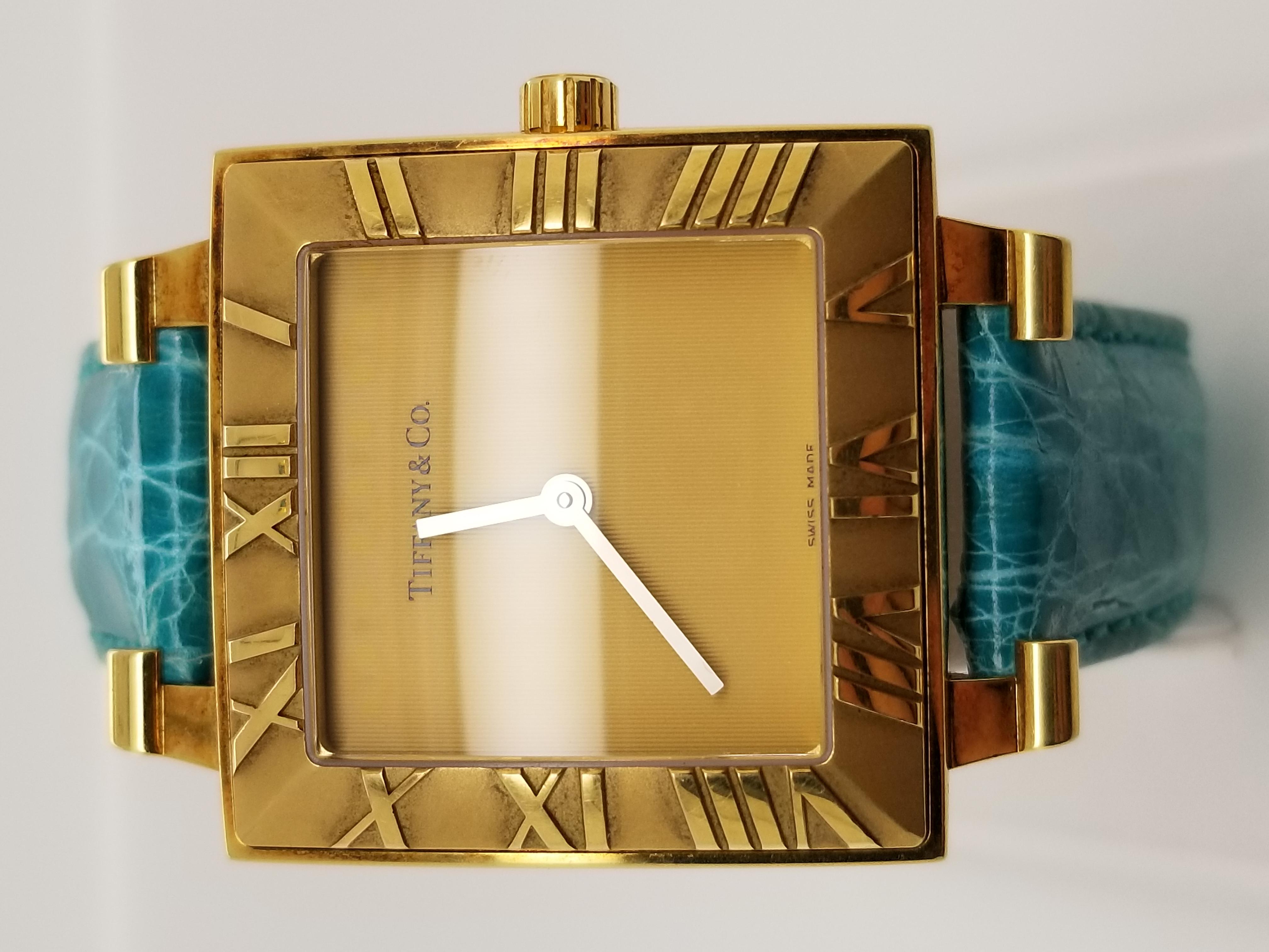 Tiffany & Co. Atlas Yellow Gold Luxury Watch 4