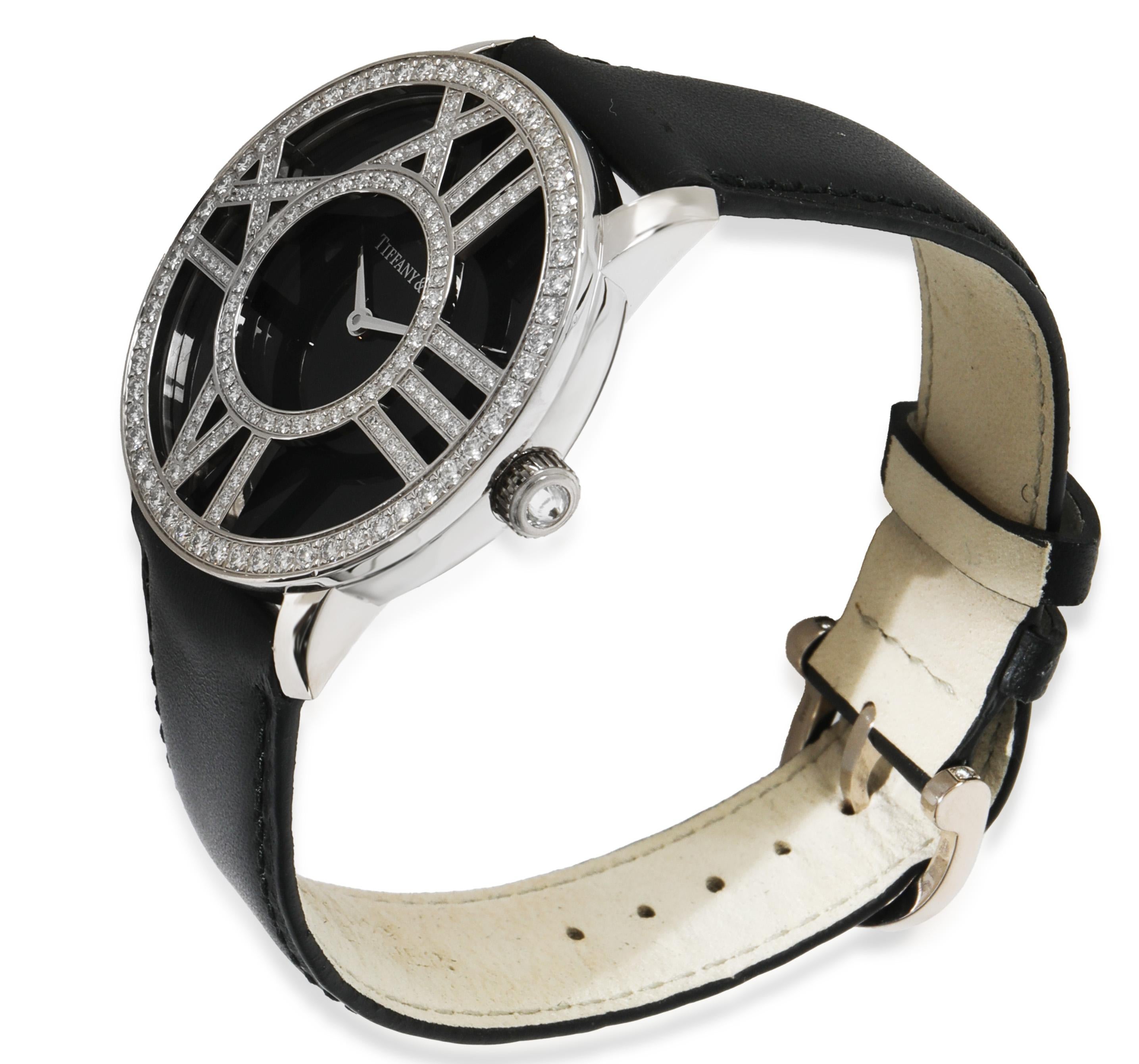 Tiffany & Co. Atlas Z1902.10.40E10A Unisex Watch in 18kt White Gold In condizioni ottime in vendita a New York, NY